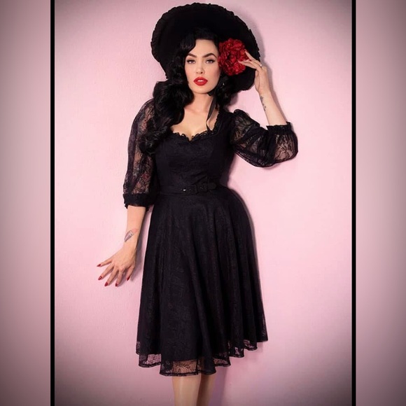 Vixen by Micheline Pitt Dresses & Skirts - Vixen Decadence Swing Dress in Black